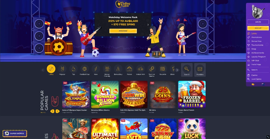 Rolling Slots casino review for Australian players